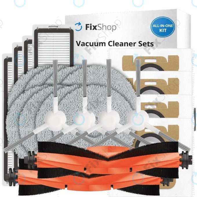 Set de piese de schimb pentru Xiaomi Robot Vacuum X10 (2x Perii principale, 4x Filtre, 4x Perii laterale, 4x Lavete de mop, 4x Saci pentru praf)