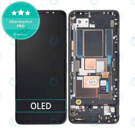 Asus ROG Phone 5s ZS676KS, 5s Pro ZS676KS-1A - Ecran LCD + Sticlă Tactilă + Ramă (Phantom Black) OLED