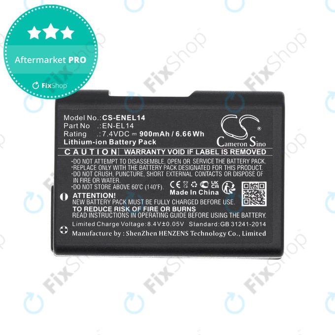 Baterie pentru Nikon D3100 DSLR, 900mAh, Li-Ion, 7.4V, EN-EL14, HQ