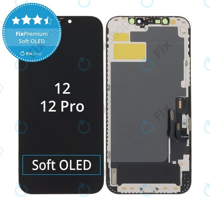 Ecran Soft OLED pentru iPhone 12, 12 Pro - Sticlă Tactilă + Ramă, DIAGNOSTIC