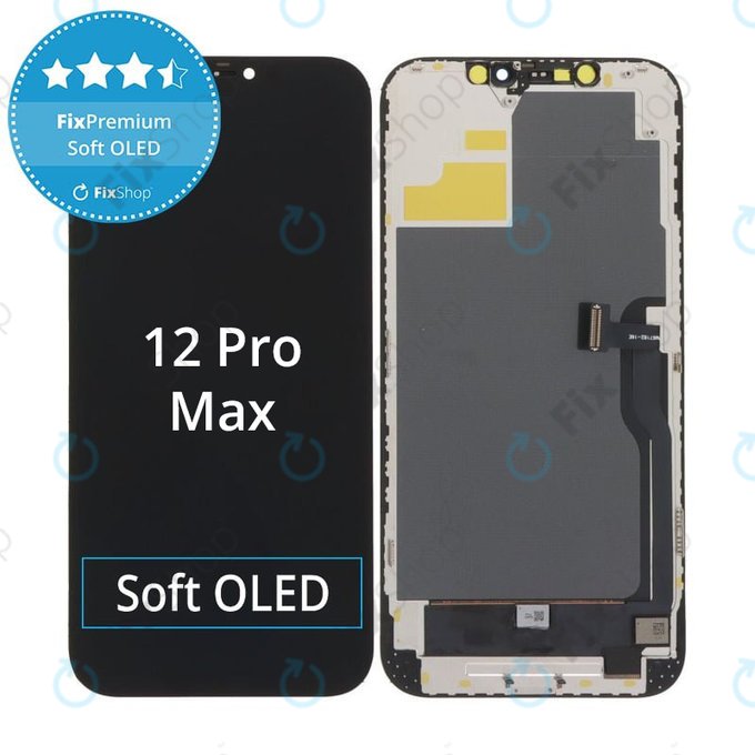 Ecran Soft OLED pentru iPhone 12 Pro Max - Sticlă Tactilă + Ramă, DIAGNOSTIC