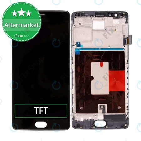 OnePlus 3T - Ecran LCD + Sticlă Tactilă + Ramă (Black) TFT