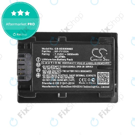 Baterie pentru Sony Fdr-Ax33, Sony Fdr-Ax40, 3050mAh, Li-Ion, 7.3V, NP-FV100A, HQ