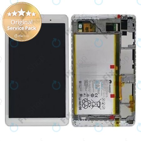 Huawei MediaPad T2 10.0 Pro - Ecran LCD + Sticlă Tactilă + Ramă + Baterie (Pearl White) - 02350TNC Genuine Service Pack