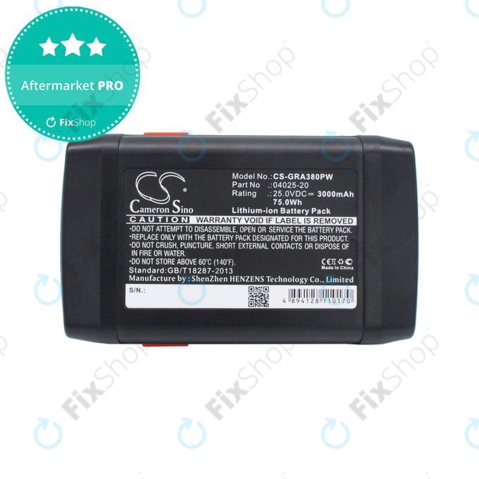 Baterie pentru Gardena 380 Li, 8838, 3000mAh, Li-ion, 25V, 04025-20, HQ
