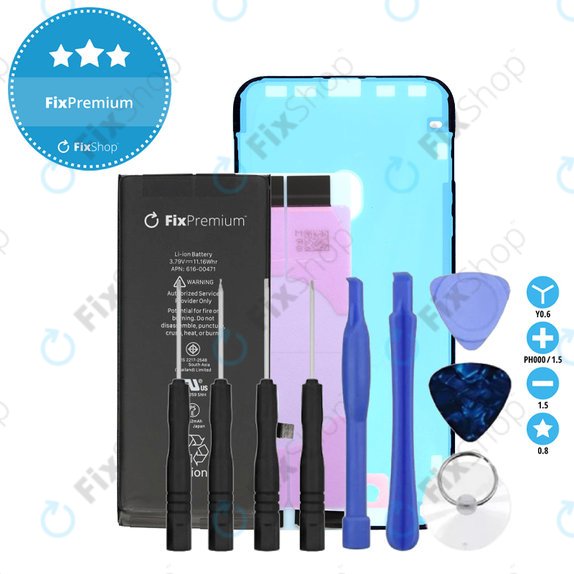 Baterie pentru iPhone XR, 2942mAh, Adeziv (Adhesive), Unelte, FixPremium