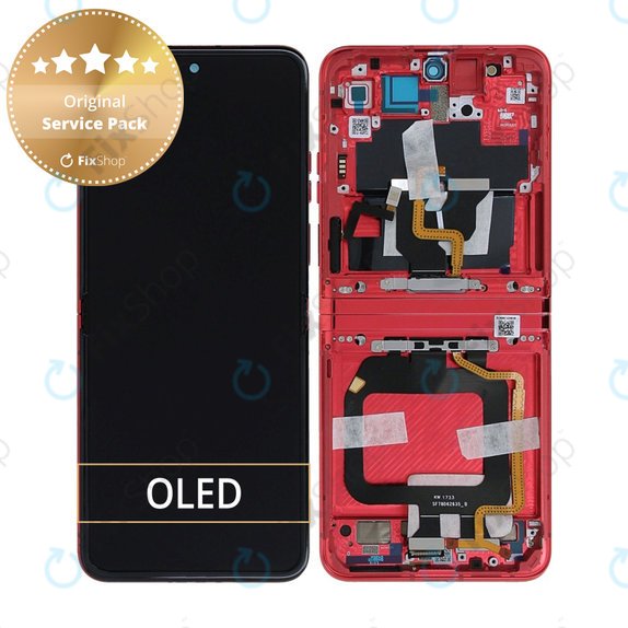 Motorola Razr 40 Ultra - Ecran LCD + Sticlă Tactilă + Ramă (Viva Magenta) - 5D68C22598 Genuine Service Pack