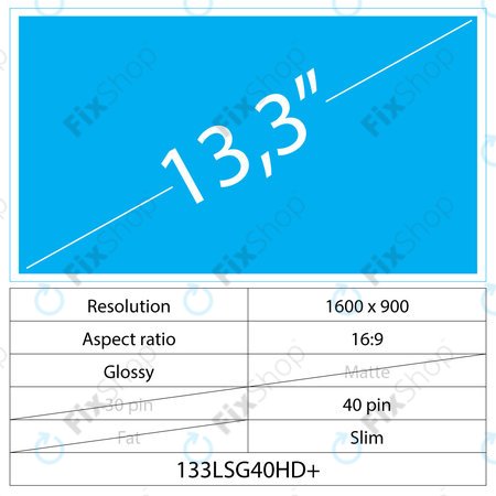 13.3 LCD Slim Lucios 40 pin HD+