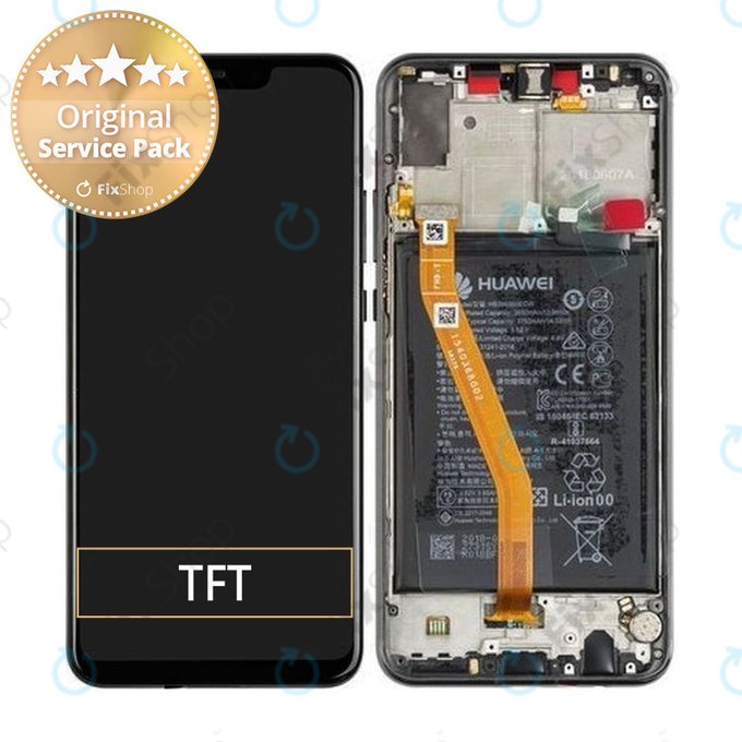 Huawei Nova 3 - Ecran LCD + Sticlă Tactilă + Ramă + Baterie (Black) - 02352BNM, 02352DTH