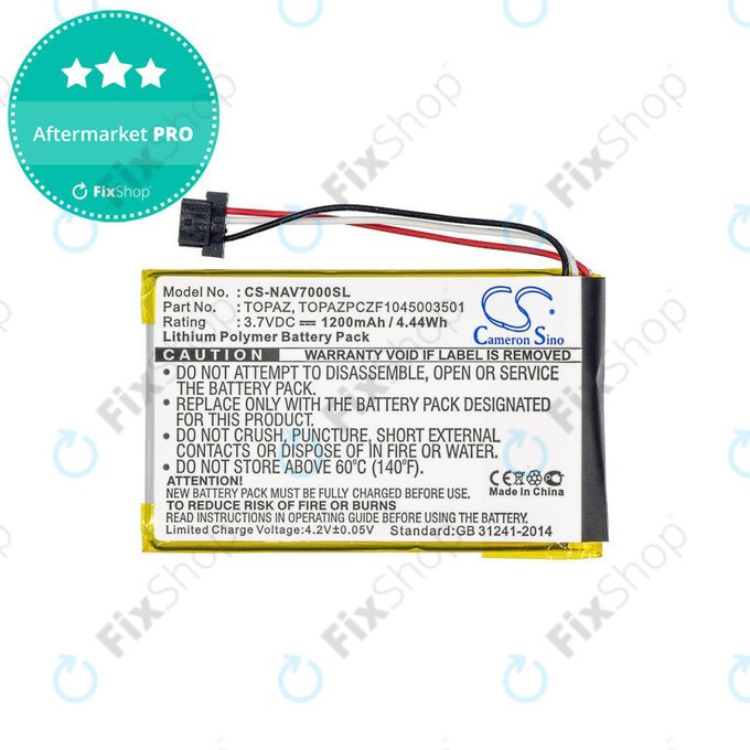 Baterie pentru Navigon 70, 1200mAh, Li-Pol, 3.7V, Topaz, HQ