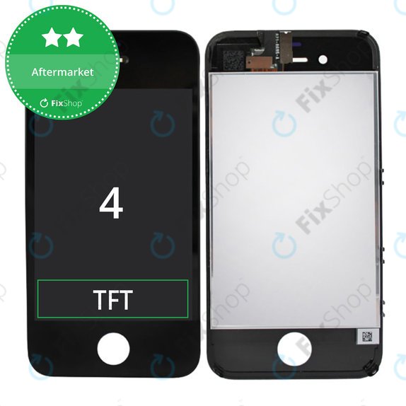 Ecran pentru iPhone 4, Black, Sticlă tactilă cu ramă