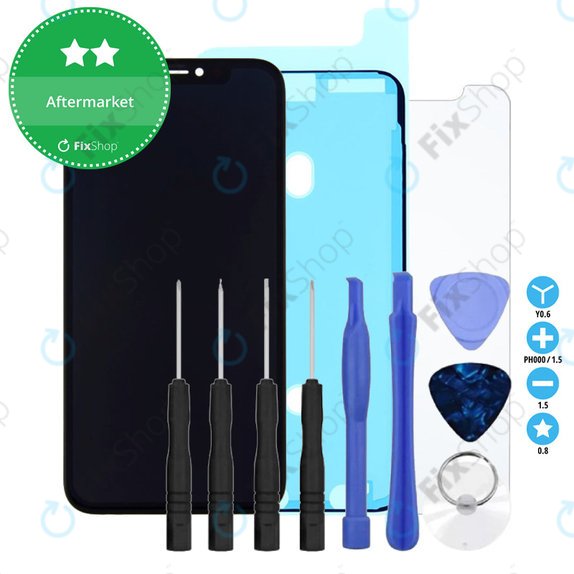 Ecran pentru iPhone X, Sticlă tactilă cu ramă, Adeziv (Adhesive), Sticlă temperată, Unelte