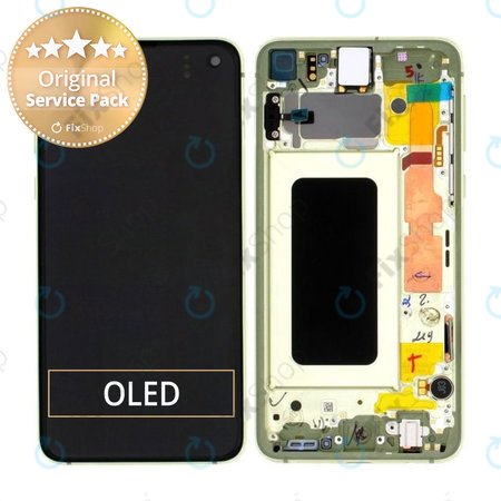 Samsung Galaxy S10e G970F - Ecran LCD + Sticlă Tactilă + Ramă (Canary Yellow) - GH82-18852G, GH82-18836G Genuine Service Pack