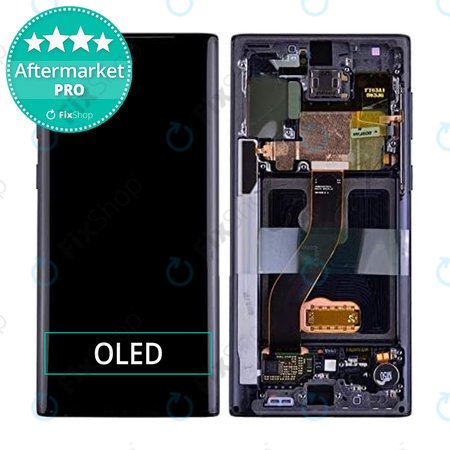 Samsung Galaxy Note 10 - Ecran LCD + Sticlă Tactilă + Ramă (Black) OLED