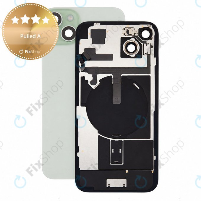 Sticlă carcasă spate pentru iPhone 15 Plus, Green, Pulled A