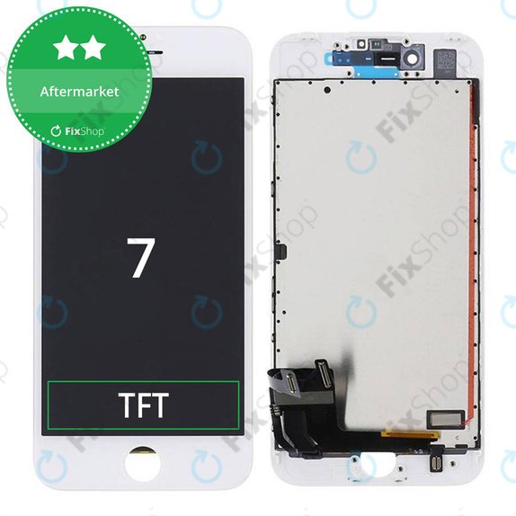 Ecran pentru iPhone 7, White, Sticlă tactilă cu ramă