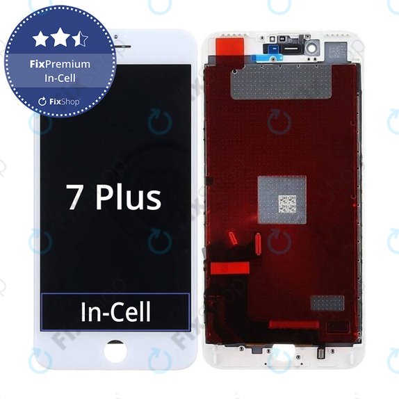 Ecran In-Cell pentru iPhone 7 Plus, White, Sticlă tactilă cu ramă, FixPremium